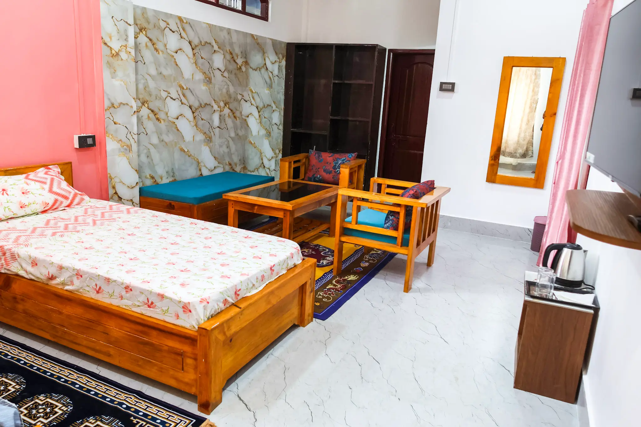 Spacious bedroom with traditional decor